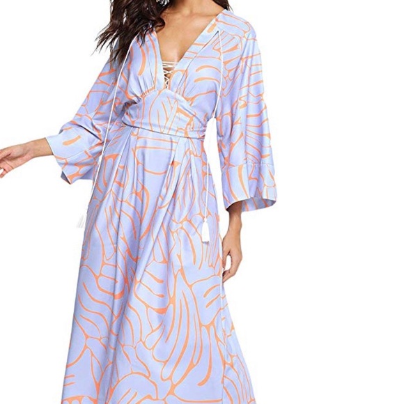Dresses & Skirts - Scalloped Laser Cut Flounce Sleeve Hem Self Belted